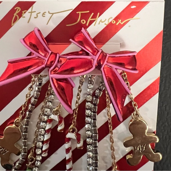 Betsey Johnson Red and Green  Holiday Earrings - Picture 5 of 16
